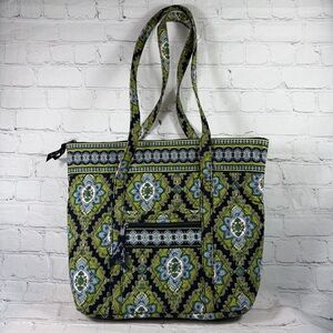 Vera Bradley Cambridge Pattern Small Tote Bag Green/Blue/White